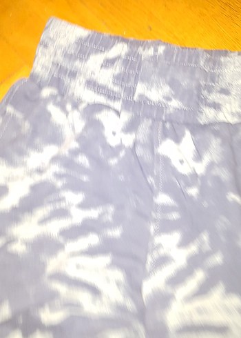 s Beden mavi Renk Bağcıklı Batik Desenli Kot Pantolon