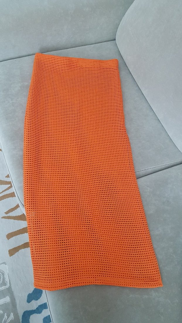 Parlak Turuncu Uzun Kadın Etek - Görsel 3