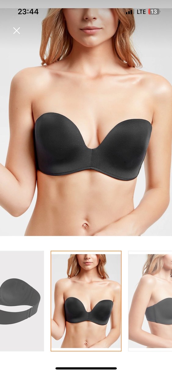 SUWEN Siyah Mini Straplez Destekli Sütyen - Görsel 4