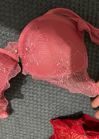 Nakışlı Kırmızı Bohem Sütyen - Görsel 6