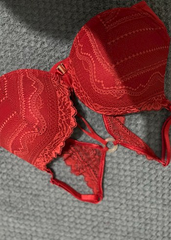 Nakışlı Kırmızı Bohem Sütyen - Görsel 4