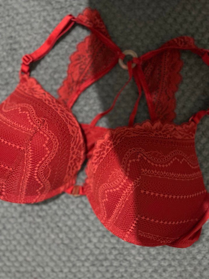 Nakışlı Kırmızı Bohem Sütyen - Görsel 5