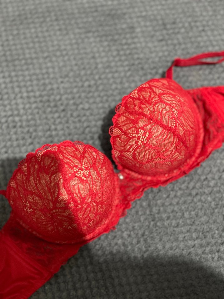 Nakışlı Kırmızı Bohem Sütyen - Görsel 2