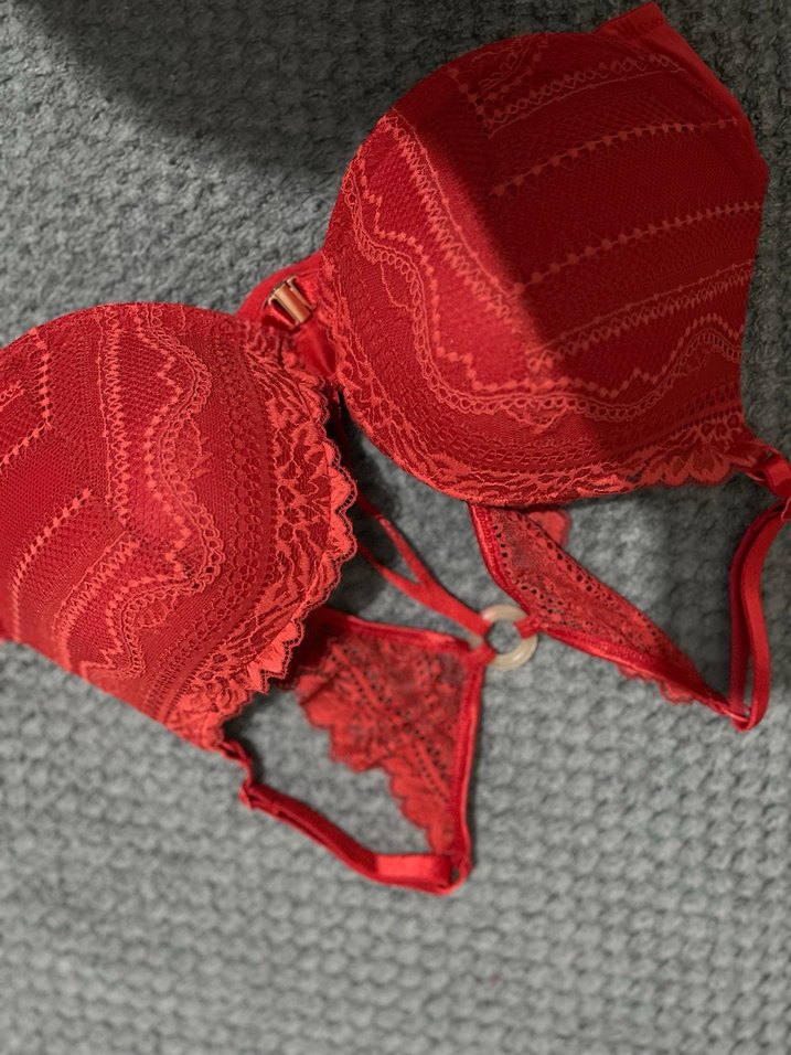 Nakışlı Kırmızı Bohem Sütyen - Görsel 4