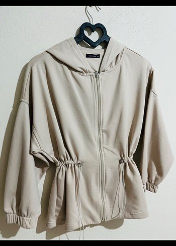 Kemerli Bej Kısa Kadın Ceket - Görsel 3