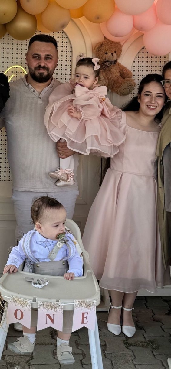 Pudra saten midi boy elbise - Görsel 3