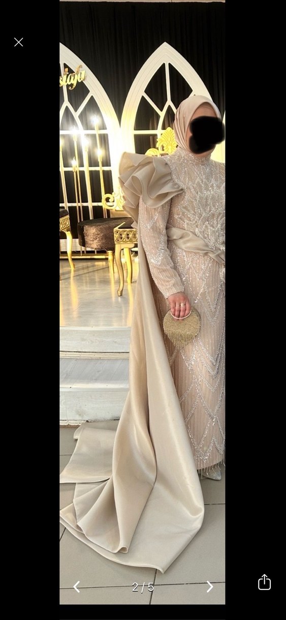 Özel tasarım taşlı abiye elbise - Görsel 2