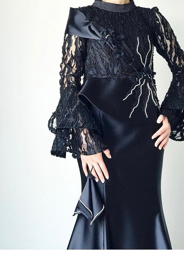 Siyah abiye elbise - Görsel 2