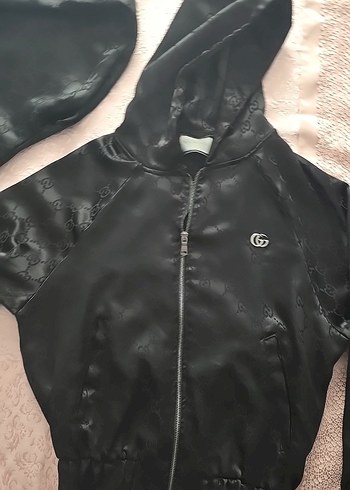 Gucci Siyah Kapüşonlu Kadın Mini Eşofman Üstü