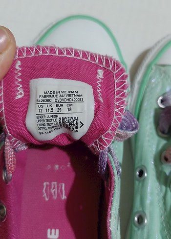 29 Beden çeşitli Renk Kız Çocuk Çok Renkli Bağcıklı ve Cırtlı Sneakers