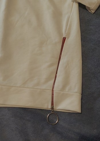 42 Beden Kadın Beyaz Uzun Kollu Sweatshirt MAYBE Baskılı