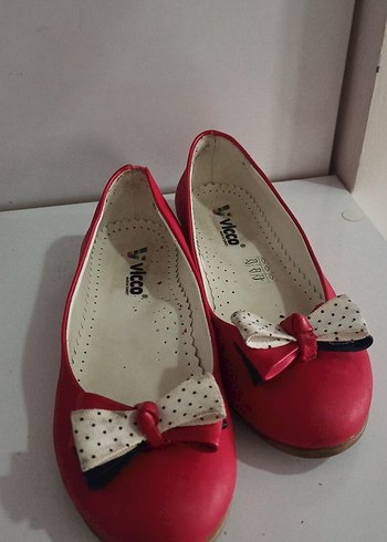 Kırmızı Fiyonklu Kadın Dolgu Topuk Babet - Görsel 3