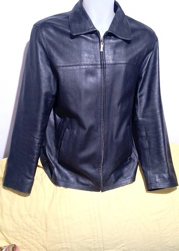 #Deri Siyah Fermuarlı Biker Ceket