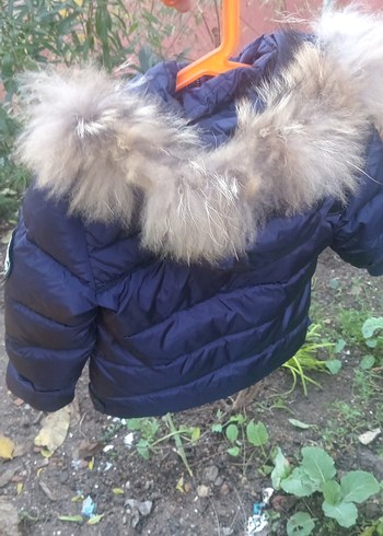 Kürk Detaylı Koyu Mavi Erkek Çocuk Mont - Görsel 6