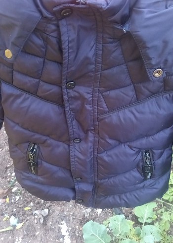 Kürk Detaylı Koyu Mavi Erkek Çocuk Mont - Görsel 7