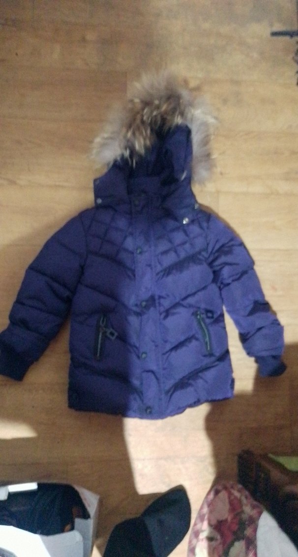 Kürk Detaylı Koyu Mavi Erkek Çocuk Mont - Görsel 2