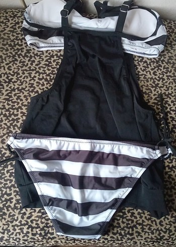 Zebra Desenli Siyah Kadın Mayo - Görsel 2