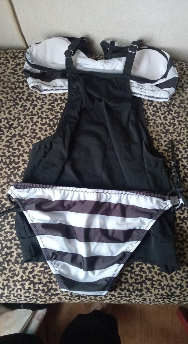 Zebra Desenli Siyah Kadın Mayo - Görsel 2