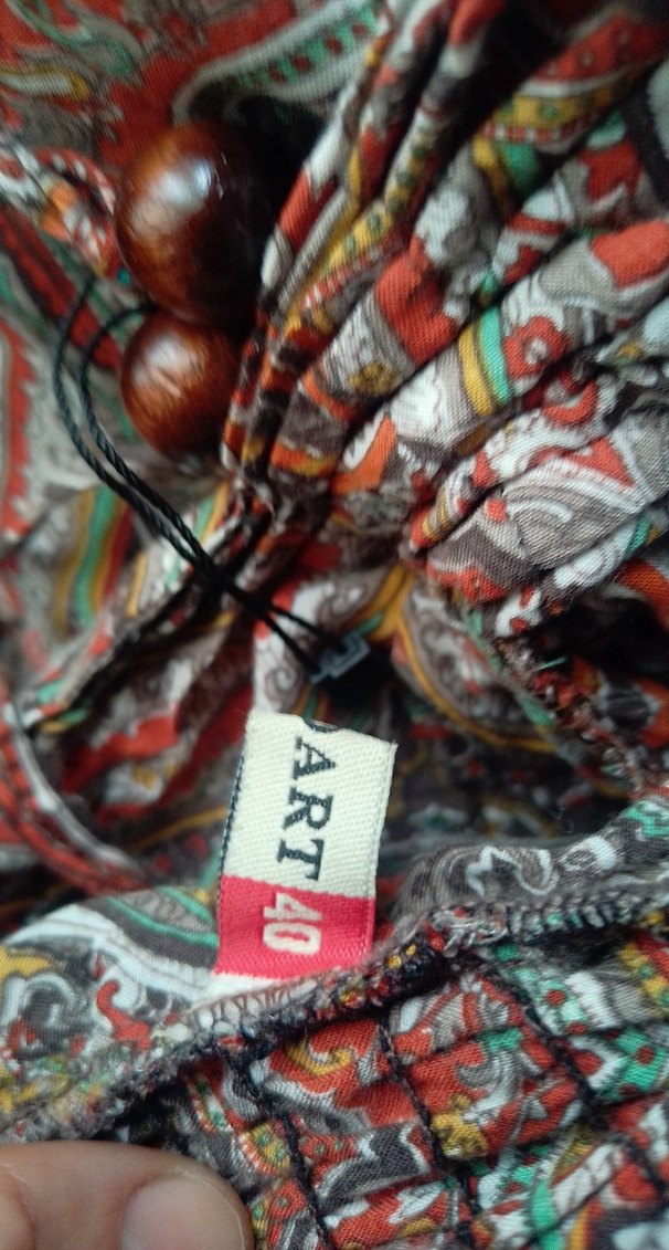 Bohem Çok Renkli Uzun Hamile Etek - Görsel 2