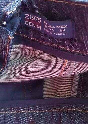 xs Beden Kemer Detaylı Lacivert Midi Kot Etek