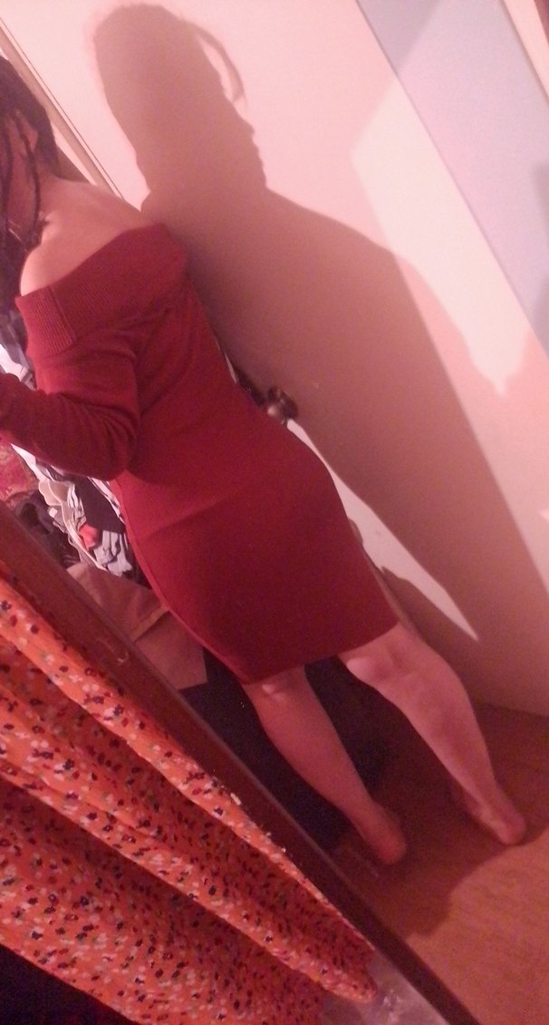 #Kırmızı Uzun Kollu Midi Hamile Elbisesi - Görsel 2