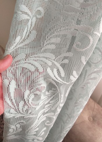 Yeşil Nakışlı Bohem Perde - Görsel 2