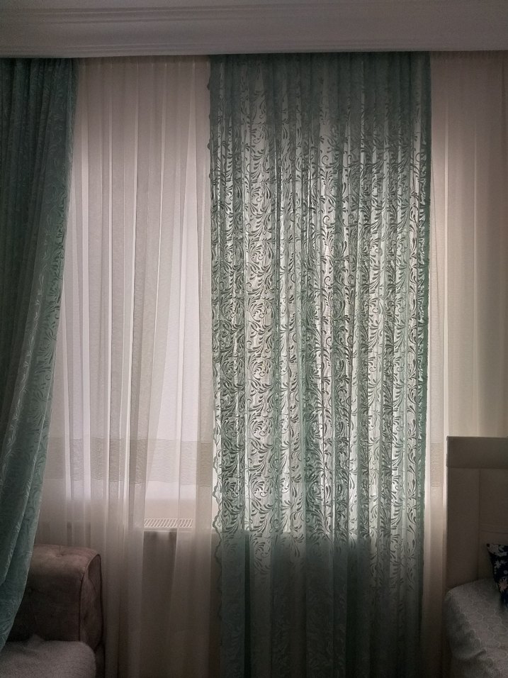 Yeşil Nakışlı Bohem Perde - Görsel 5