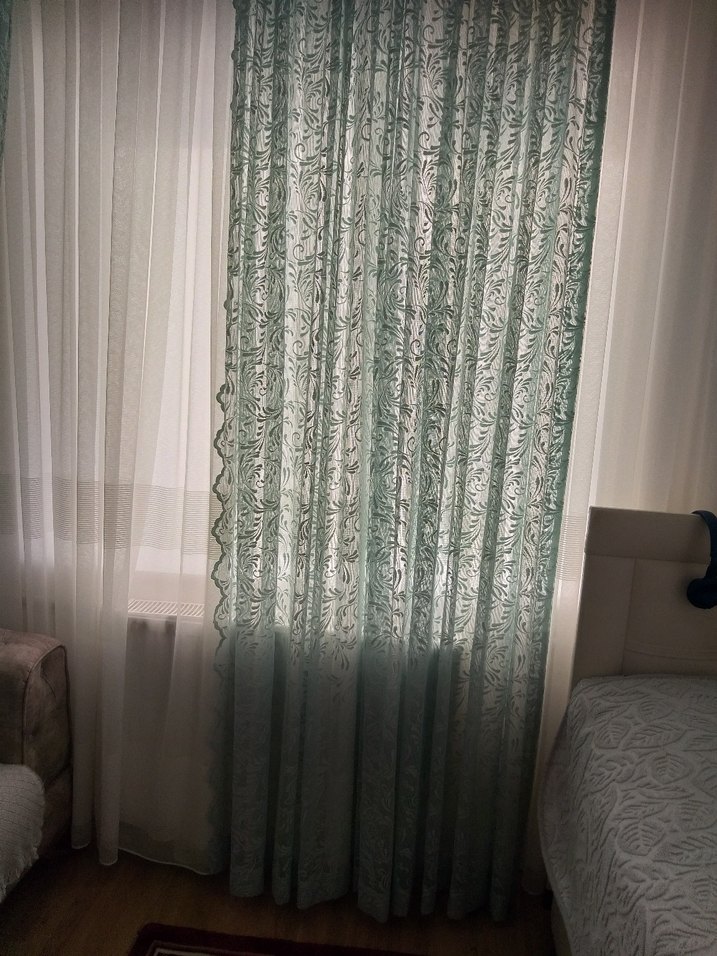 Yeşil Nakışlı Bohem Perde - Görsel 4