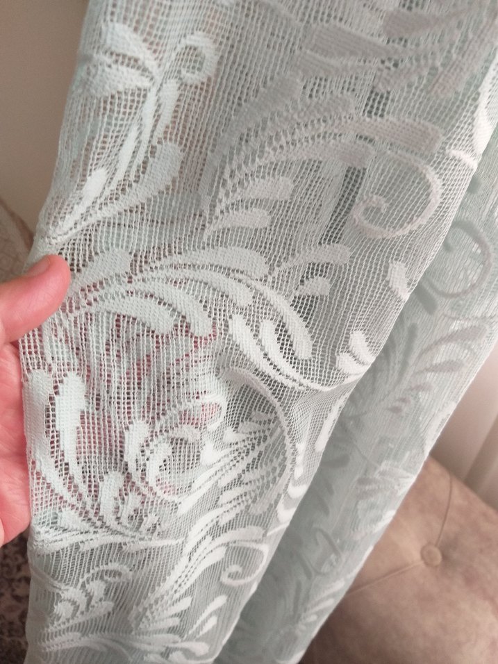 Yeşil Nakışlı Bohem Perde - Görsel 2