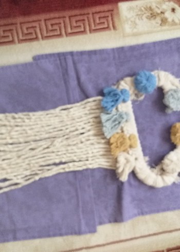 Bohem Püsküllü El Yapımı çocuk odası kapı süsü - Görsel 2