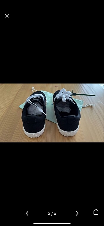 41 Beden Off-white siyah beyaz logo erkek sneaker