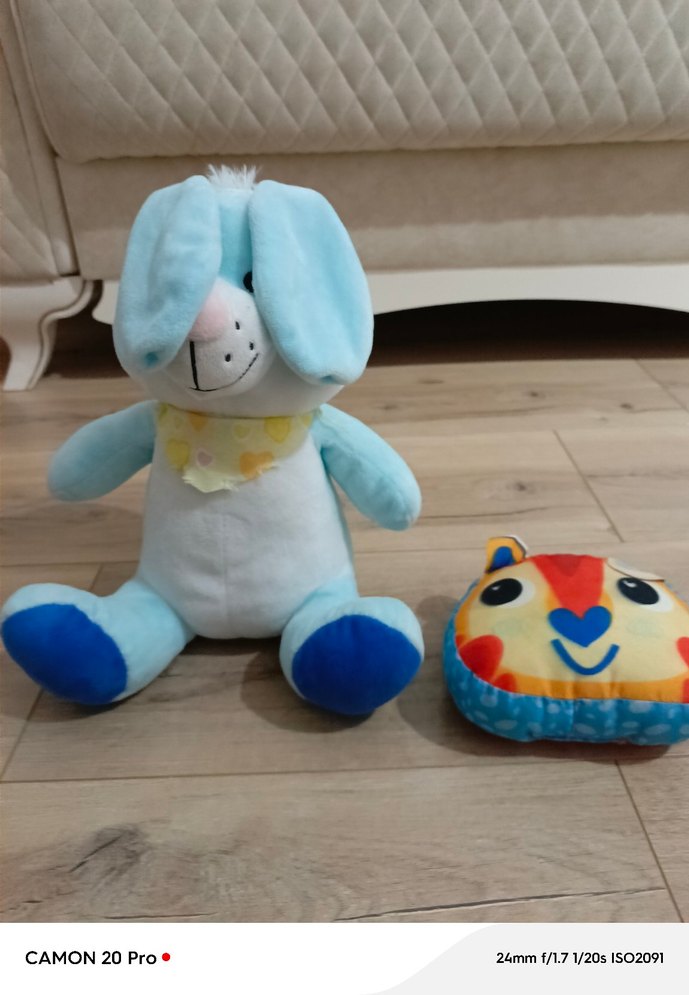 Pastel Mavi Peluş Oyuncak Tavşan - Görsel 2