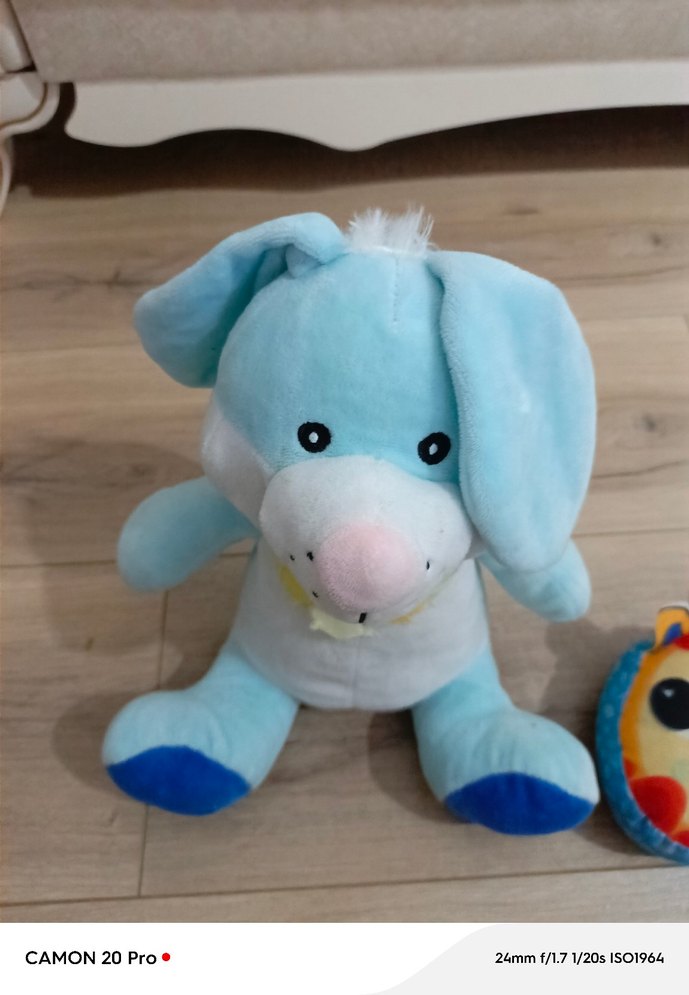 Pastel Mavi Peluş Oyuncak Tavşan - Görsel 4