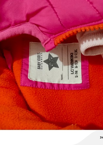 Kız Çocuk Pembe Fermuarlı Kapüşonlu Mont - Görsel 3