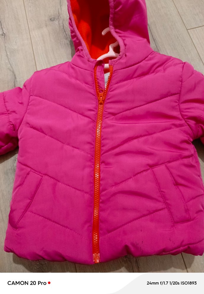 Kız Çocuk Pembe Fermuarlı Kapüşonlu Mont - Görsel 2