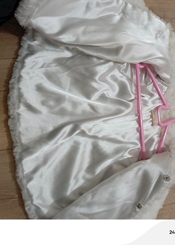 beyaz Kürk Detaylı Midi Mont - Görsel 2