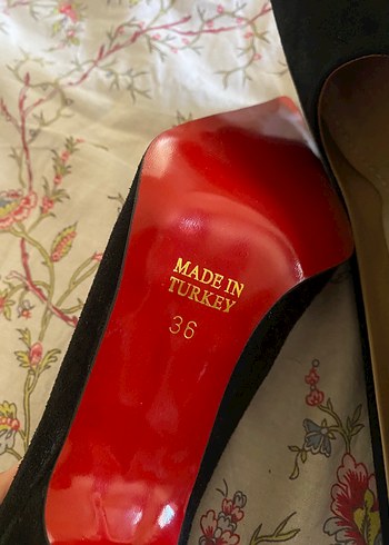 Diğer Siyah Süet Stiletto Topuklu Kadın Ayakkabı