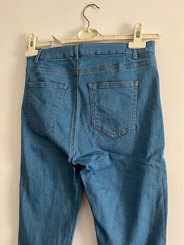 30 Beden mavi Renk Koton Jeans Carmen (Dar Paça Pantolon)
