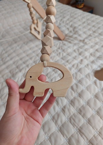 Beden Bej Ahşap Bebek Oyun Çerçevesi