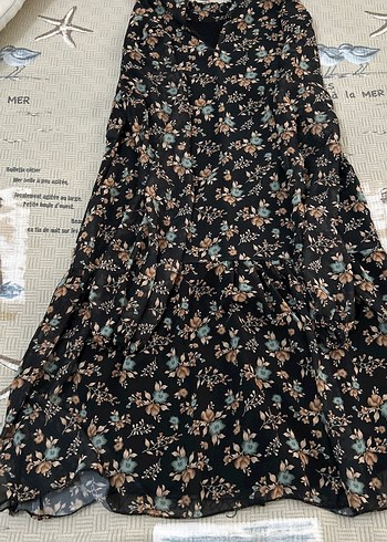 Kahverengi Bohem Uzun Kollu Elbise - Görsel 2