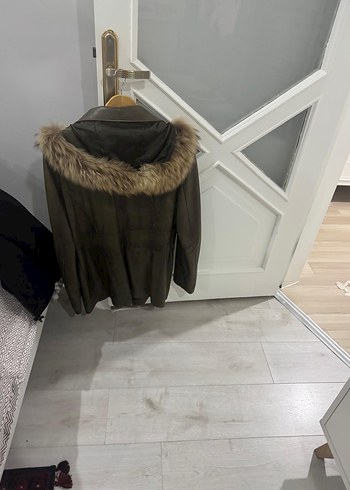 Kürklü Kahverengi Deri Kadın Ceket - Görsel 2