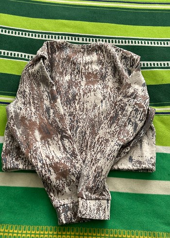 Kahverengi Gri Bağcıklı Kısa Sweatshirt - Görsel 2