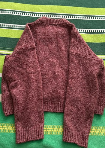 Bordo Örgü Kadın Kazak - Görsel 2