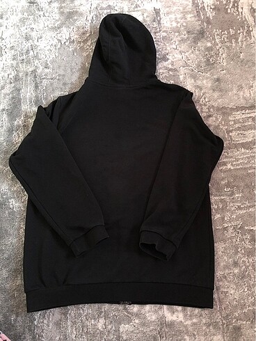 siyah oversize fermuarlı sweatshirt