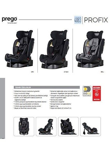 15-36 kg Beden Prego oto koltugu