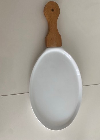 Ahşap Saplı Beyaz Porselen