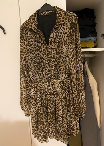 Leopar Desenli mini elbise - Görsel 2