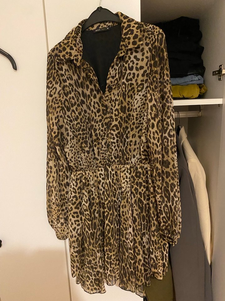 Leopar Desenli mini elbise - Görsel 2