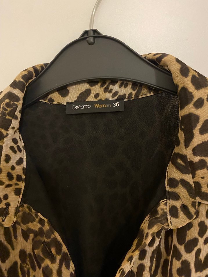 Leopar Desenli mini elbise - Görsel 4