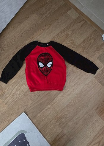 4-5 yaş 1 yada 2 kez giyildi Örümcek Adam Baskılı Erkek triko - Görsel 2